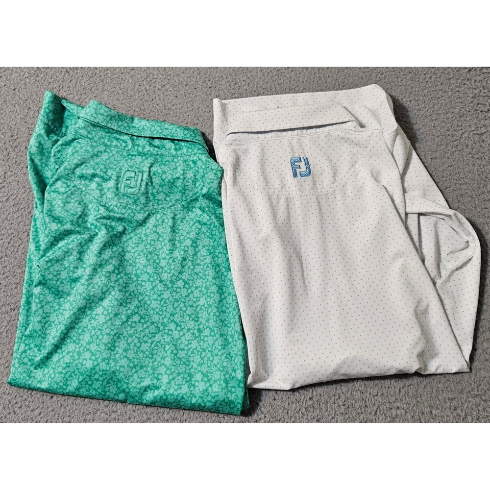 Lot of (2) Footjoy Shirts Mens Small Golf Polo Green FSGA Foundation Stretch - Picture 2 of 7